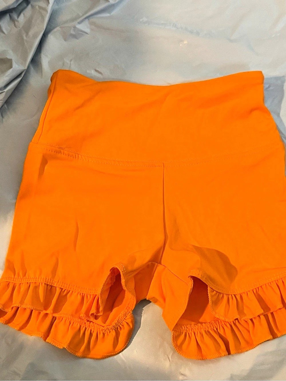 Orange Ruffle Athletic Shorts Like New